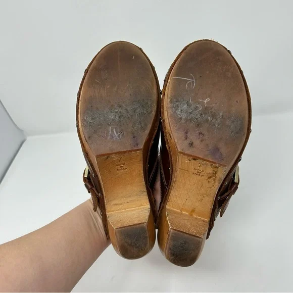 Madewell 1937 Leather Fringe Kiltie Clogs Size 7 - Picture 2 of 10